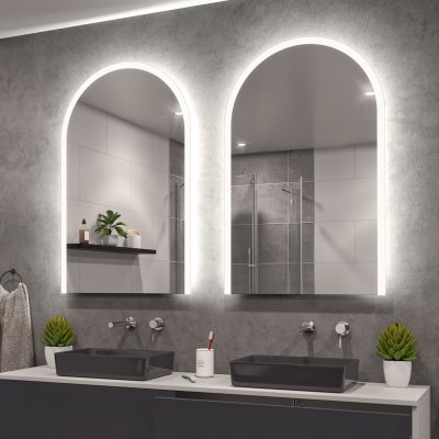 Badspiegel mit Licht und Rundbogen F639L4B