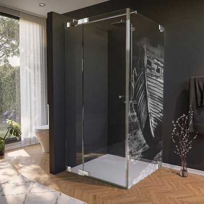 Glas Duschkabine Tür seitlich mit Motiv BOOT 1/210