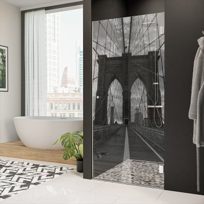 Dusche Nischentür mit Motiv BROOKLYN BRIDGE 101