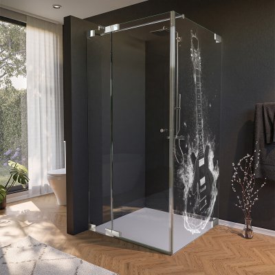 Glas Duschkabine Tür seitlich mit Motiv GITARRE 210