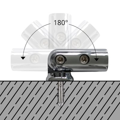 Wandanschluss Chrom 180° verstellbar für Ø 12 mm Stabistange geeignet