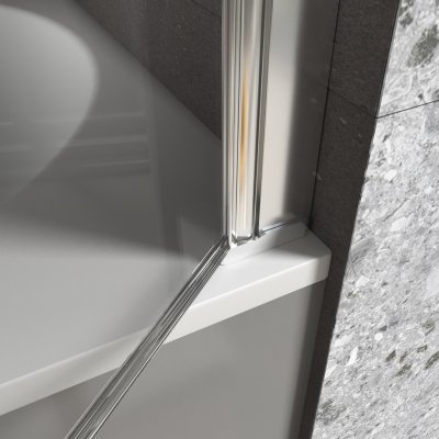 Badewannenaufsatz mit Drehfalttür Glas nach Maß - Perla (rechts)