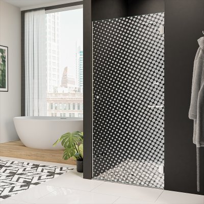 Dusche Glastür nach Maß mit Dekor DOT 2/101