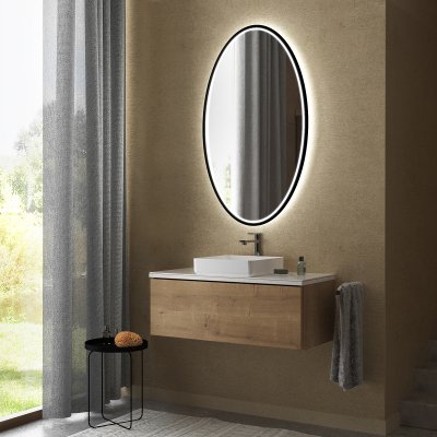 Teillack Spiegel oval beleuchtet F661L4OTL