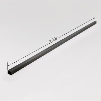 Rohr quadratisch Schwarz für Stabilisationsstange 19x19 mm, 2,05 m Länge