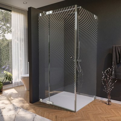 Glas Duschkabine Tür seitlich mit Dekor ARRAY 4/210