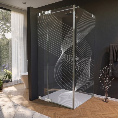 Glas Duschkabine Tür seitlich mit Dekor ARRAY 5/210