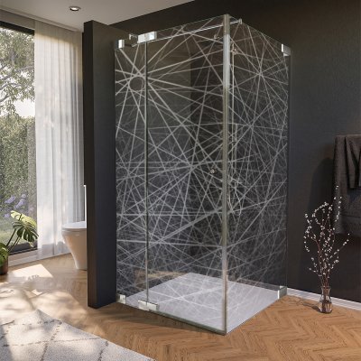 Glas Duschkabine Tür seitlich mit Dekor DESIGN 2/210