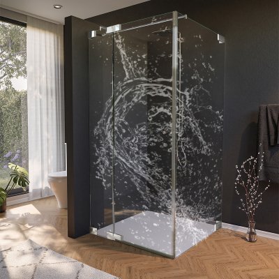 Glas Duschkabine Tür seitlich mit Dekor WASSER 2/210