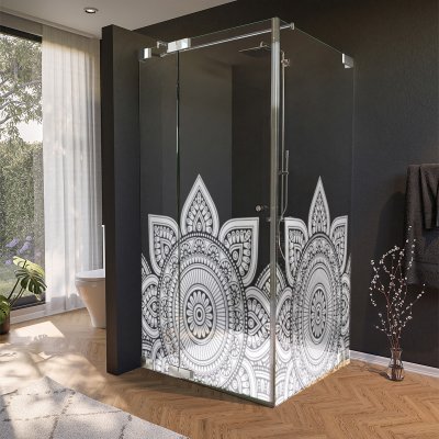 Glas Duschkabine Tür seitlich mit Motiv MANDALA 1/210