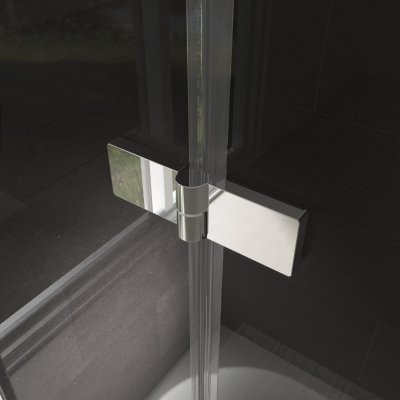 Badewannen Faltwand 2-teilig aus Glas nach Maß - Perla (links)
