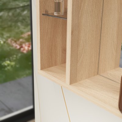Spiegel mit Holzrahmen und Regal - Madera 5