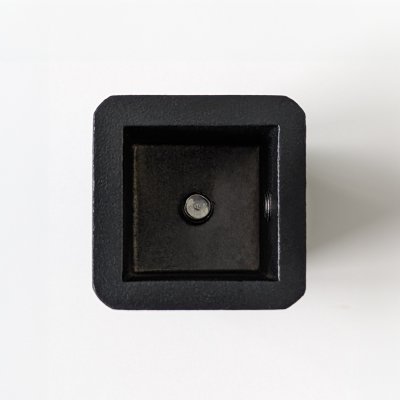 Glasanschluß Eckig Schwarz für 19 x 19 mm-Stabistange, bis 10 mm Glasstärke geeignet